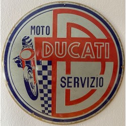 Ducati Servizio rund - Blechschild 35 cm