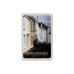 England Appledore Town Street - Blechschild 18 x 12 cm