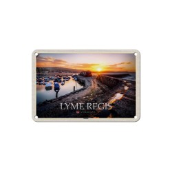 United Kingdom Lyme Regis Harbour Enlgand UK - Blechschild 18 x 12 cm