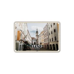 Linz Österreich Altstadt Kirche - Blechschild 18 x 12 cm