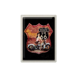 Highway Route 66 Biker Girl - Blechschild 40 x 30 cm