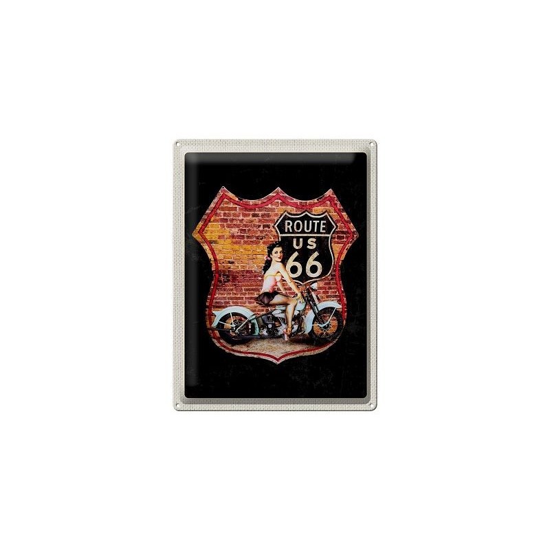 Highway Route 66 Biker Girl - Blechschild 40 x 30 cm Highway Route 66 Biker Girl - Blechschild 40 x 30 cm