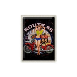 Highway Route 66 sexy Biker Girl - Blechschild 40 x 30 cm