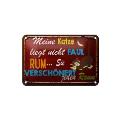 Hahn: Betreten auf eigenen Gefahr ! Hier wache Ich ! - Blechschild 18 x 12 cm
