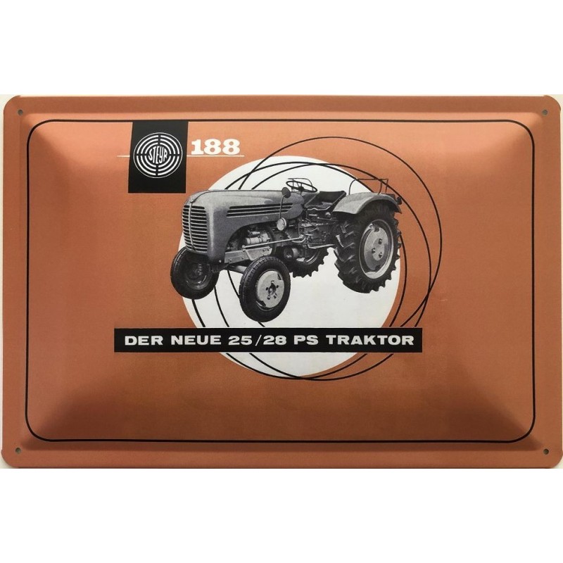 Steyr Traktor 25/28 PS Typ 188 - Blechschild 18 x 12 cm Steyr Traktor 25/28 PS Typ 188 - Blechschild 18 x 12 cm