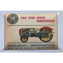 Steyr Traktor Typ 288 und seine Merkmale - Blechschild 18 x 12 cm