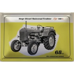 Steyr Diesel Universal Traktor 68 PS Typ 280a - Blechschild 18 x 12 cm