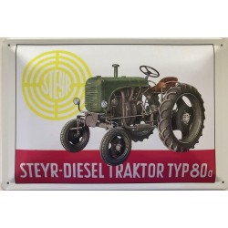 Steyr Diesel Traktor Typ 80a - Blechschild 18 x 12 cm
