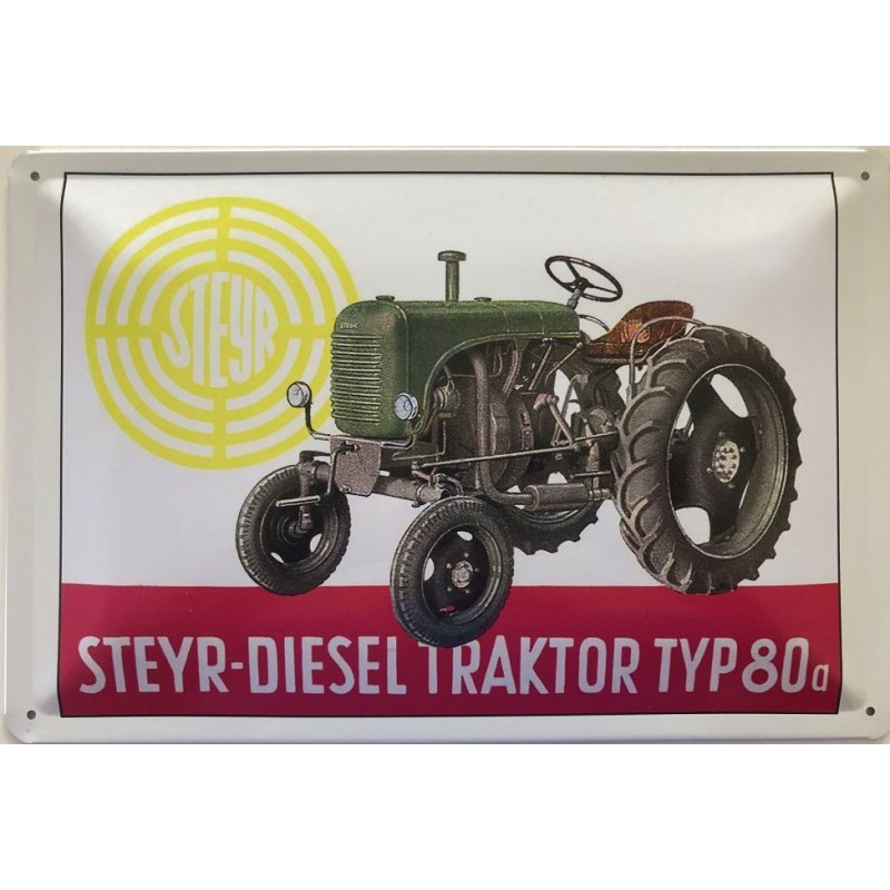 Steyr Diesel Traktor Typ 80a - Blechschild 18 x 12 cm